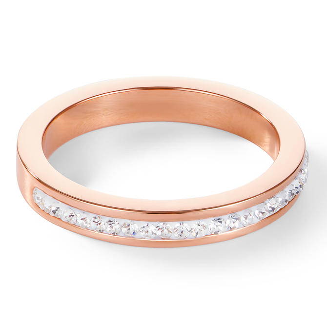 coeur-de-lion-ring-schmal-edelstahl-ros-gold-mit-kristallen-pav-kristall image 2