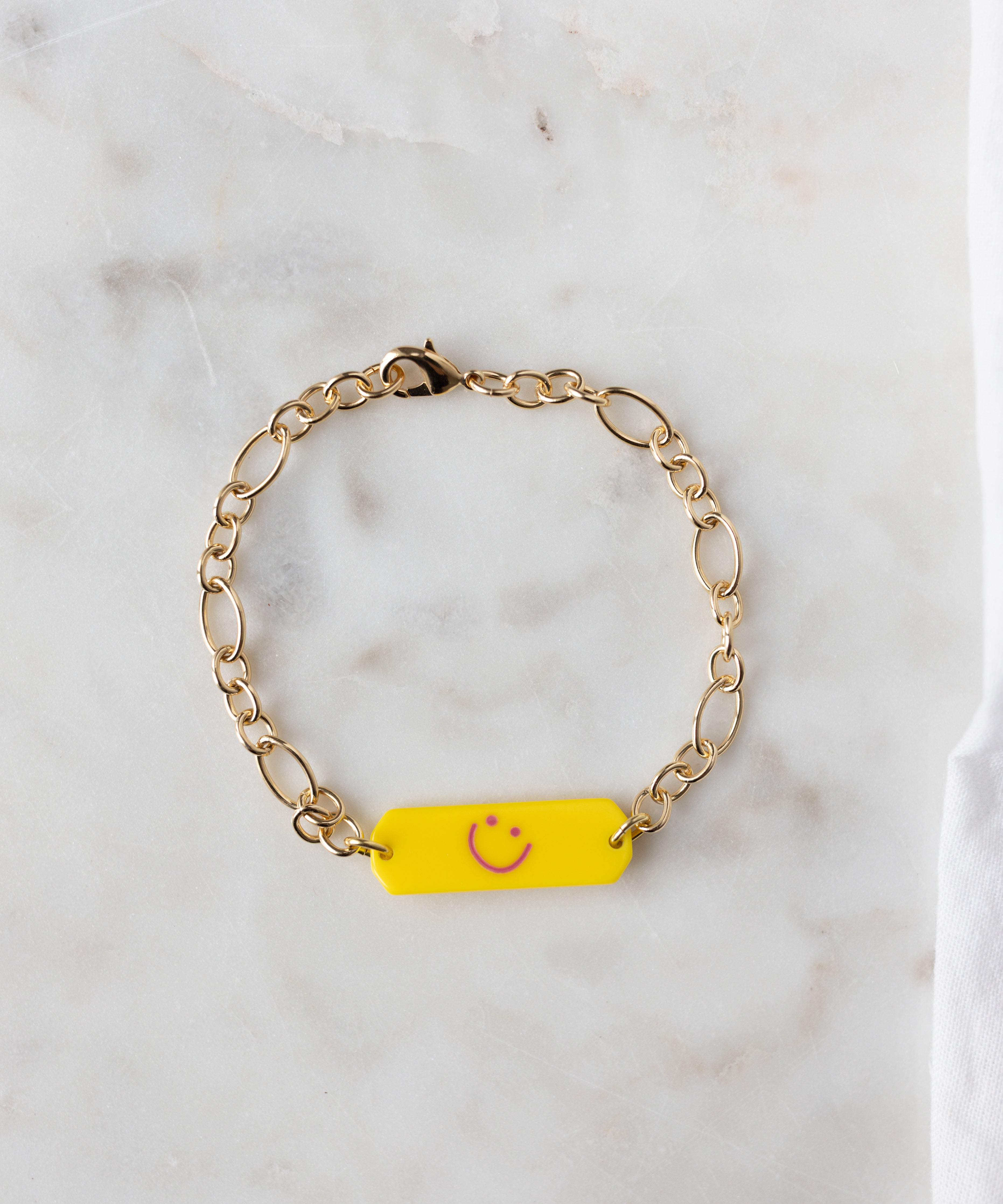 wald-berlin-happy-id-armband-yellow-smilie-gold-16-20-cm image 1