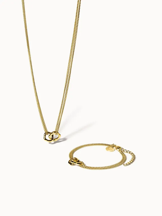purelei-bond-of-love-set-kette-und-armband-knoten-design-edelstahl image 1