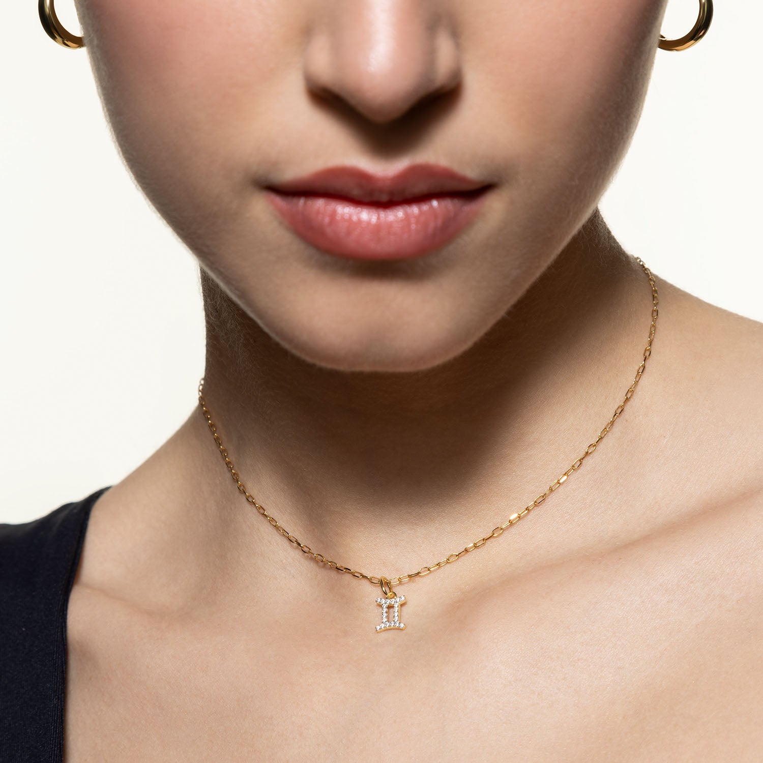 xenox-zwilling-charm-925-sterlingsilber-18k-vergoldung-mit-zirkonia image 3