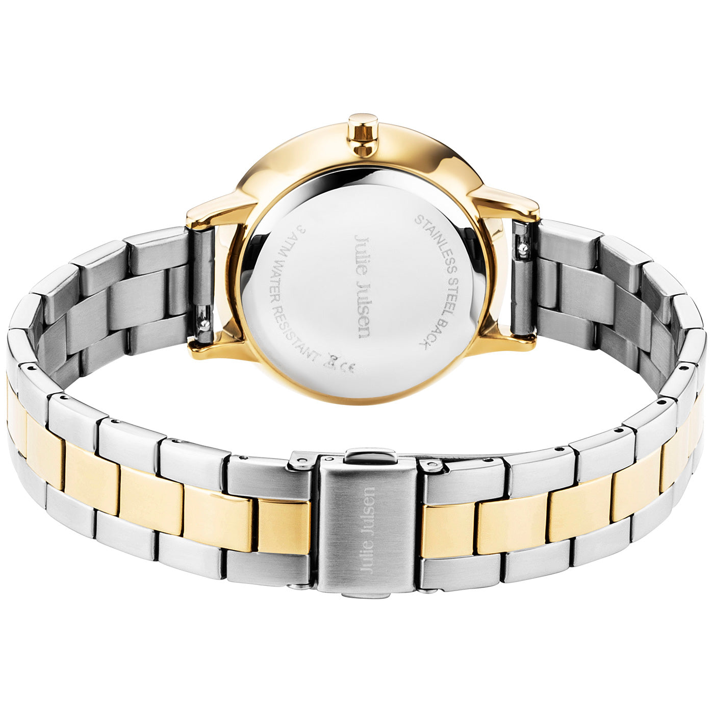 julie-julsen-damenarmbanduhr-little-second-vergoldet-mit-bicolor-edelstahlband image 4