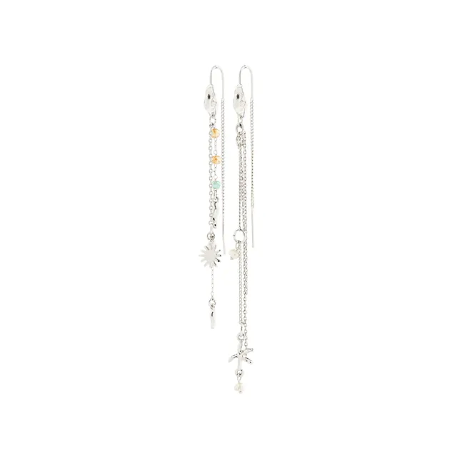 pilgrim-prism-ohrh-nger-versilbert-asymmetrisch-mit-perle-beads image 1