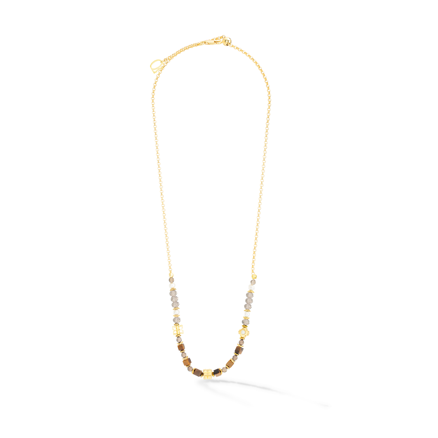 coeur-de-lion-iconic-spike-halskette-gold-braun-fine-edition-33-47-5-cm image 1