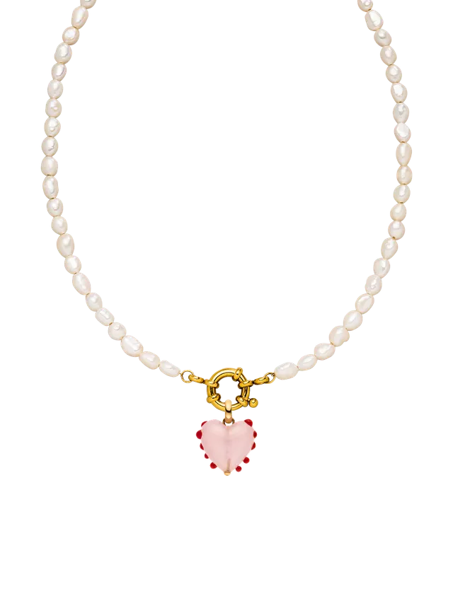 purelei-sweetheart-set-perlen-charm-kette-heart-of-glass-charm image 1