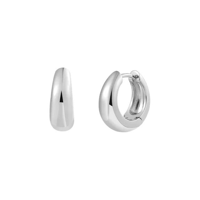 xenox-dome-medium-creolen-925-sterlingsilber-rhodiniert image 1