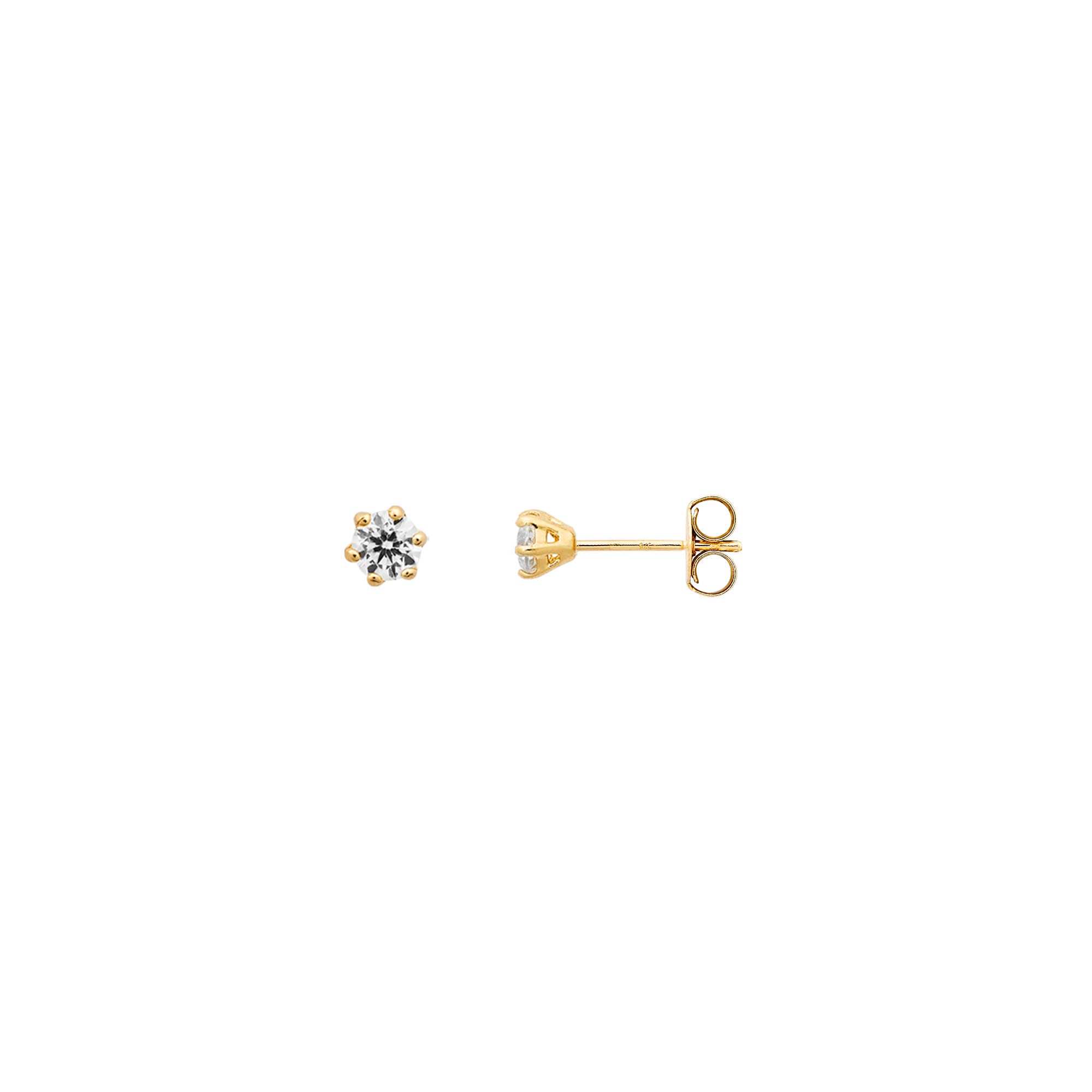 xenox-fine-krappe-mini-ohrstecker-585-gelbgold-mit-zirkonia-3-5-mm image 1