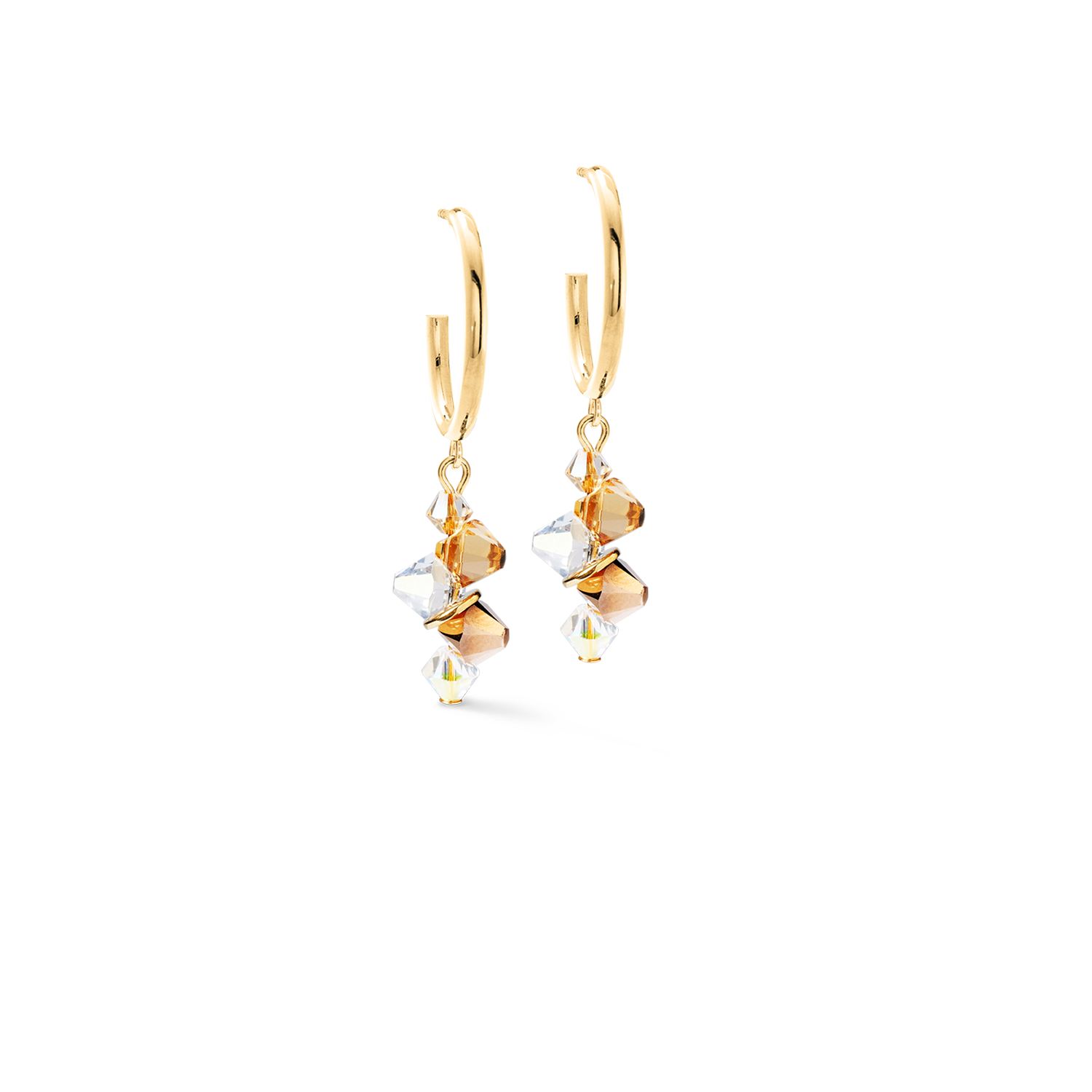 coeur-de-lion-ohrringe-dancing-crystals-gold-beige-creolen image 2