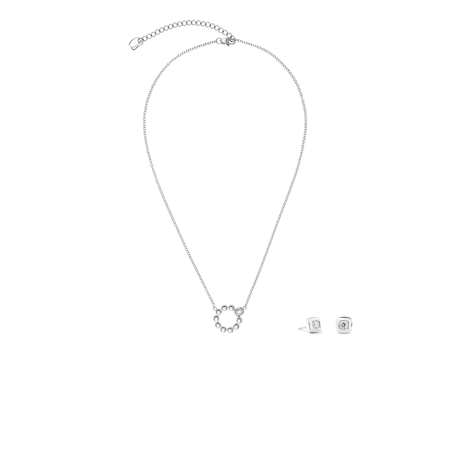 coeur-de-lion-small-soft-cube-circle-glow-halskette-silber-mit-zirkonia-18-mm-kr image 3