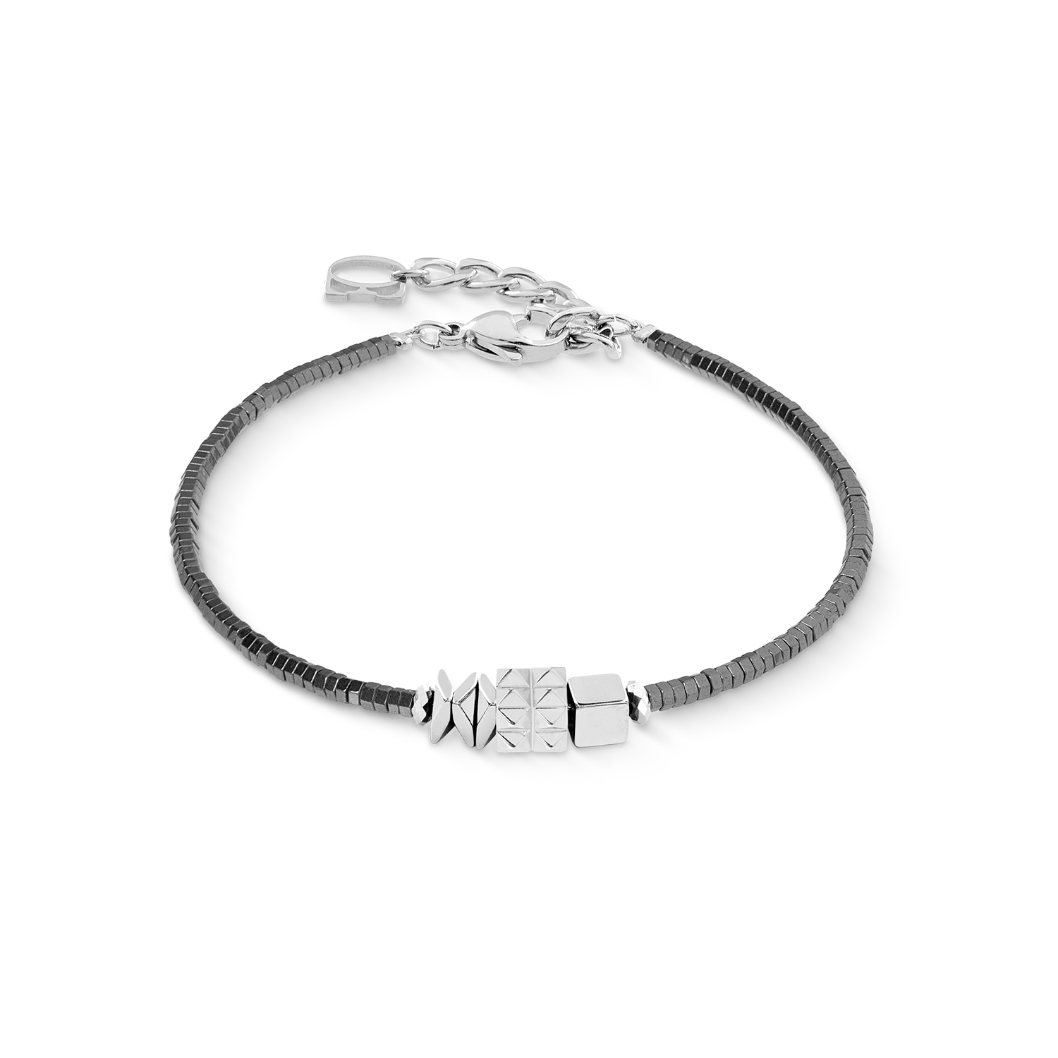 coeur-de-lion-armband-cube-trio-facets-silber-grau image 1