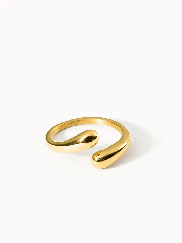 purelei-ohui-ring-offener-tropfen-ring-aus-edelstahl image 1