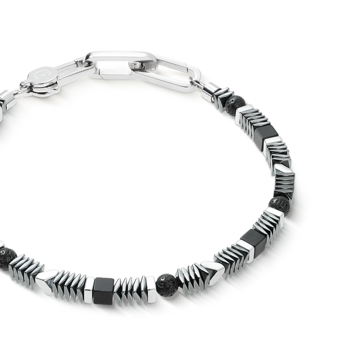 coeur-de-lion-armband-cadence-shape-mix-schwarz-silber image 2