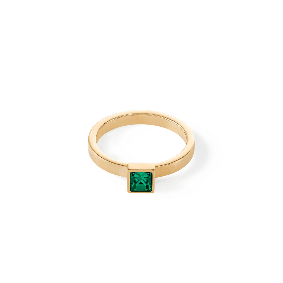 coeur-de-lion-brilliant-square-small-ring-gold-dunkelgr-n image 1