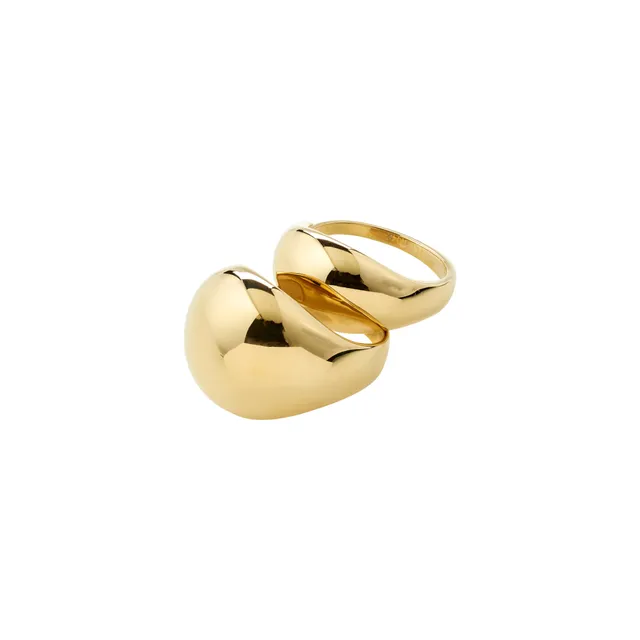 pilgrim-evon-ringe-2-in-1-set-vergoldet-bubble-dome-verstellbar image 1