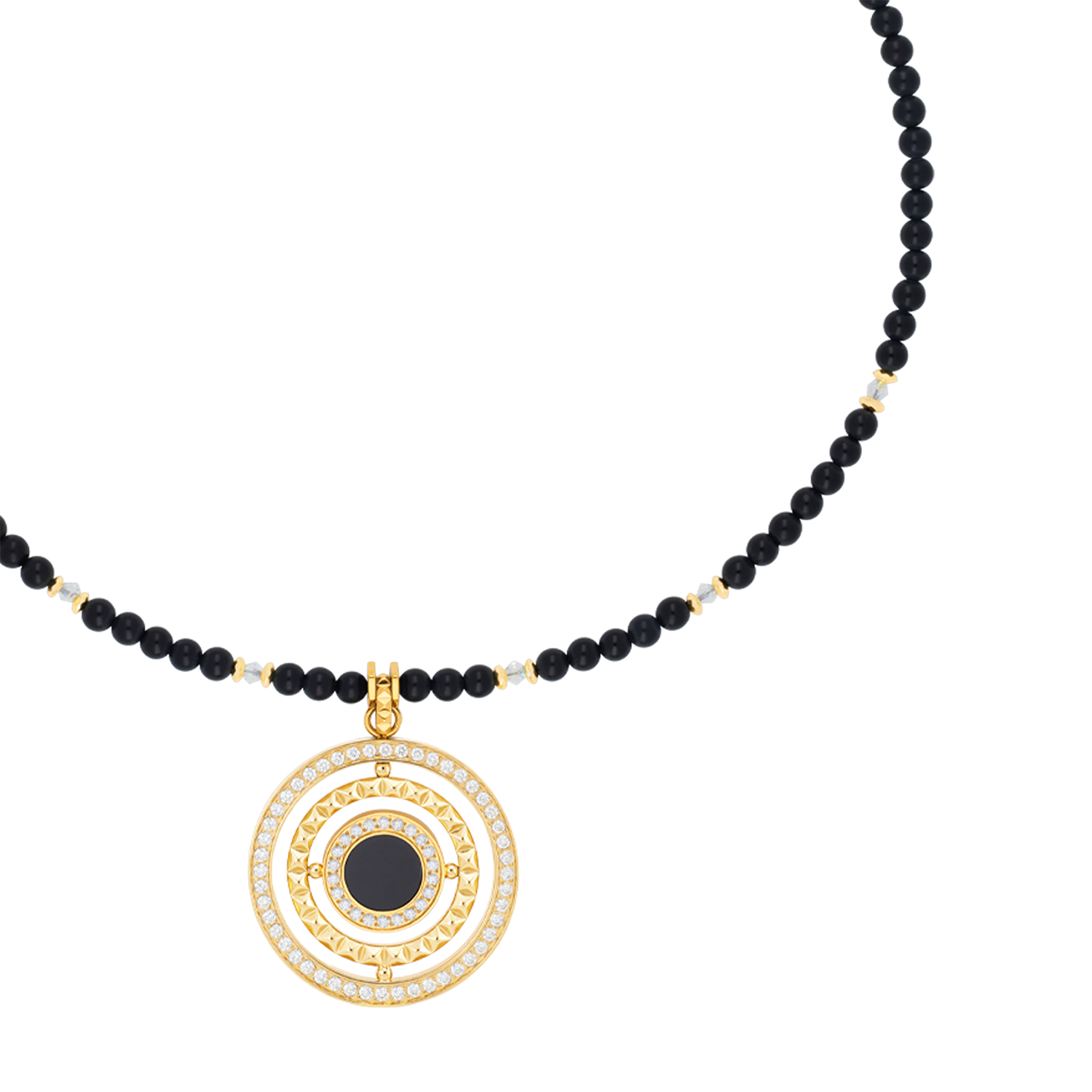 coeur-de-lion-amulett-modern-icon-noir-halskette-gold-schwarz-42-cm image 2
