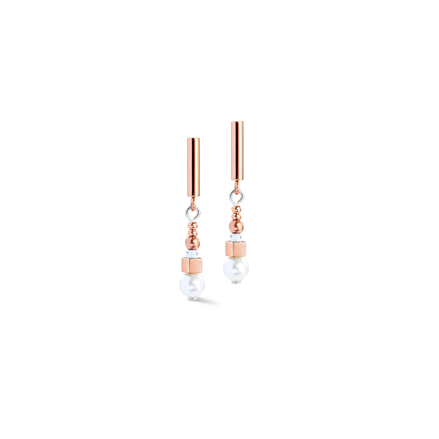 coeur-de-lion-shimmering-princess-pearls-ohrringe-ros-gold-wei-3-3-cm image 1