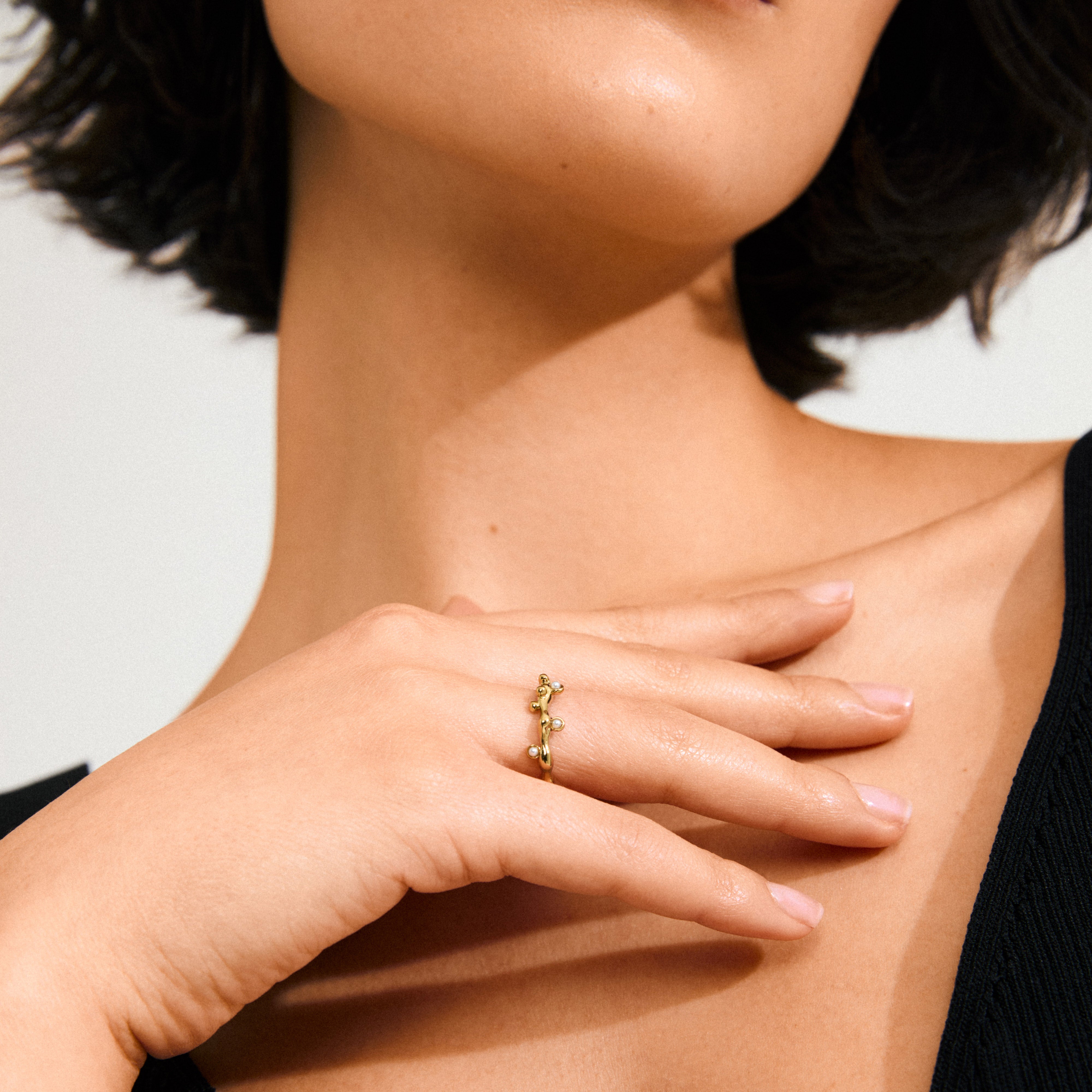 pilgrim-lulu-magic-stack-ring-vergoldet-mit-perlmutt image 3
