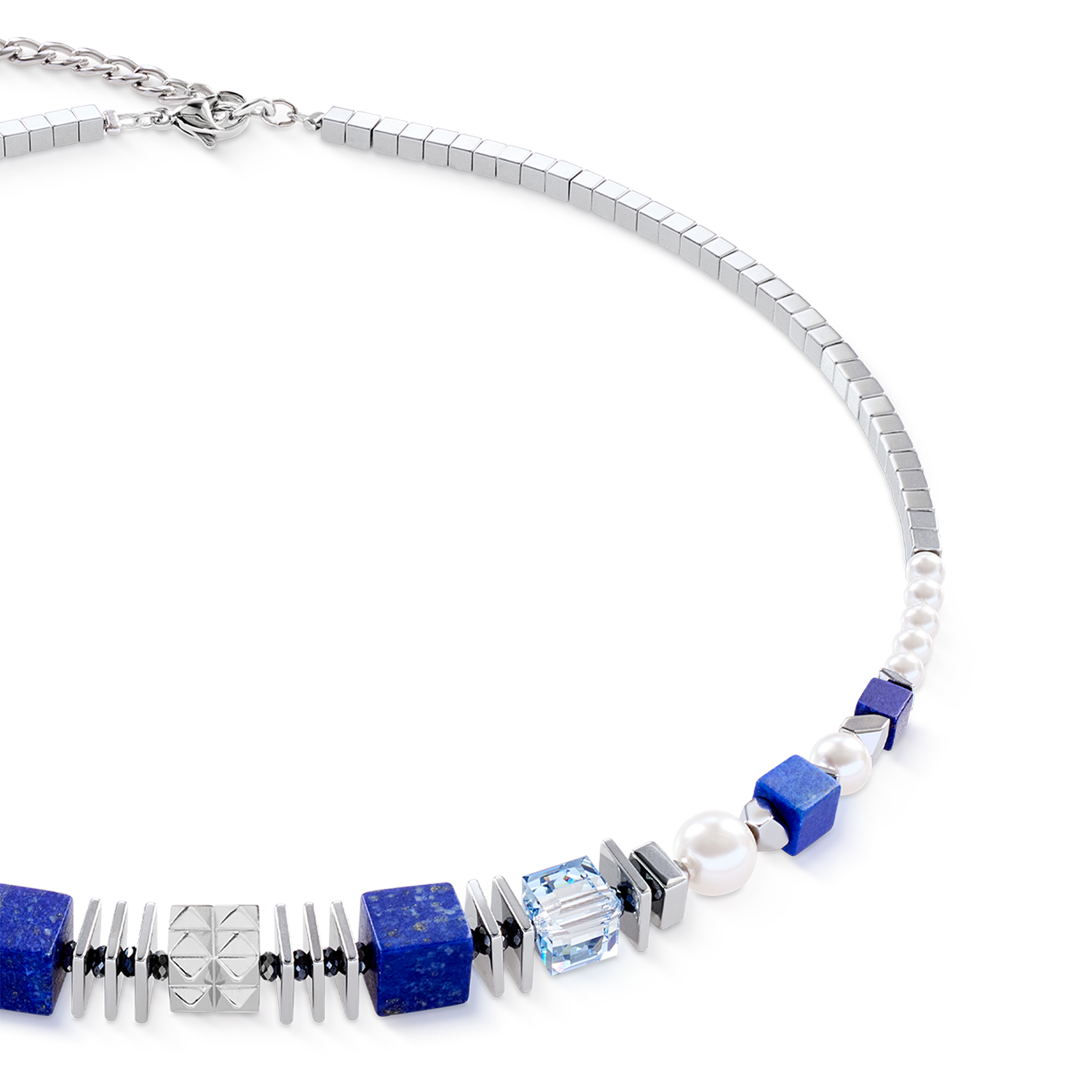 coeur-de-lion-statement-cube-facets-halskette-silber-blau-mit-lapislazuli-45-5-c image 2