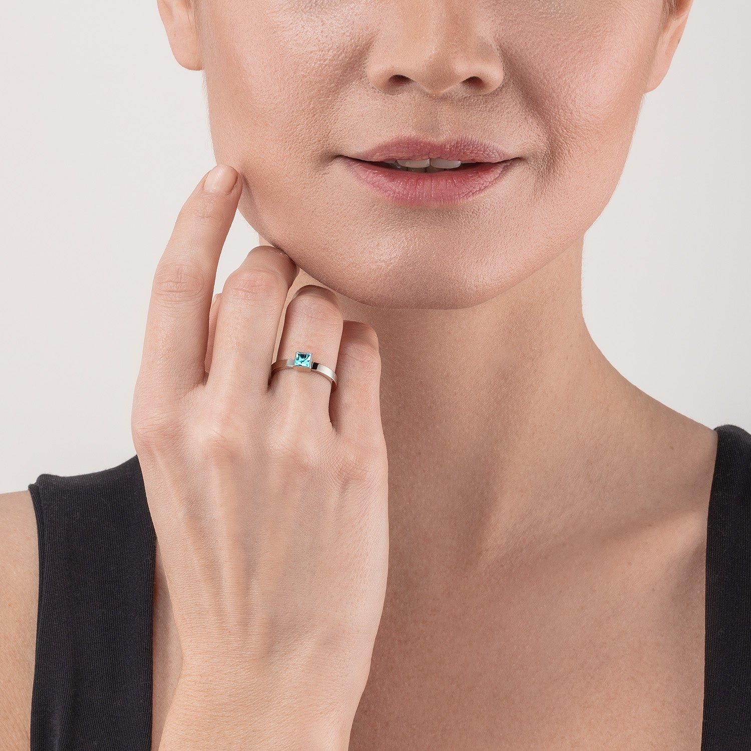 coeur-de-lion-brilliant-square-small-ring-silber-aqua image 3