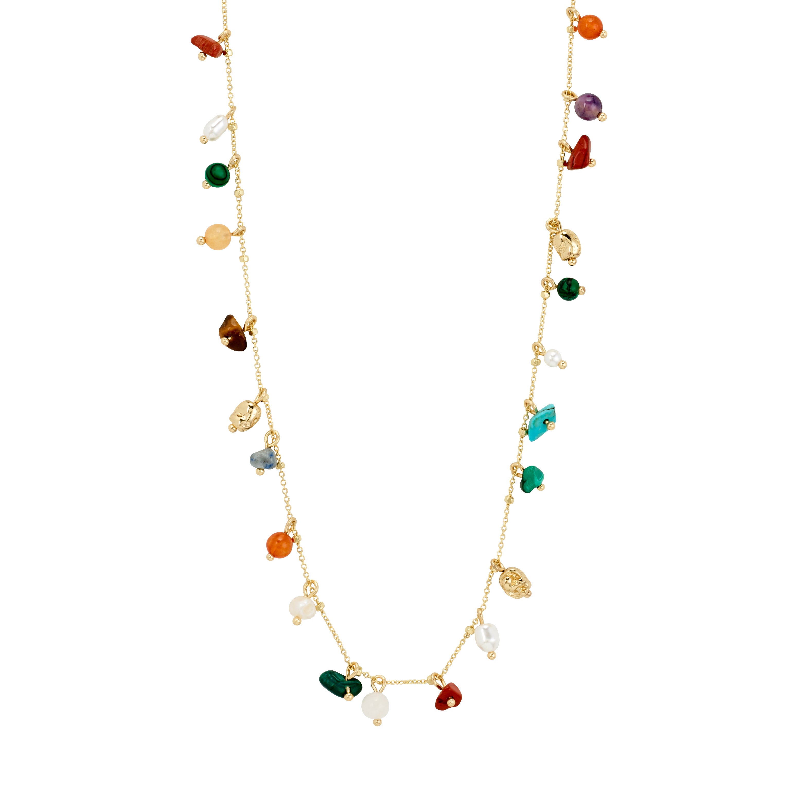pilgrim-between-halskette-gold-plated-boho-kette-mit-halbedelsteinen image 1