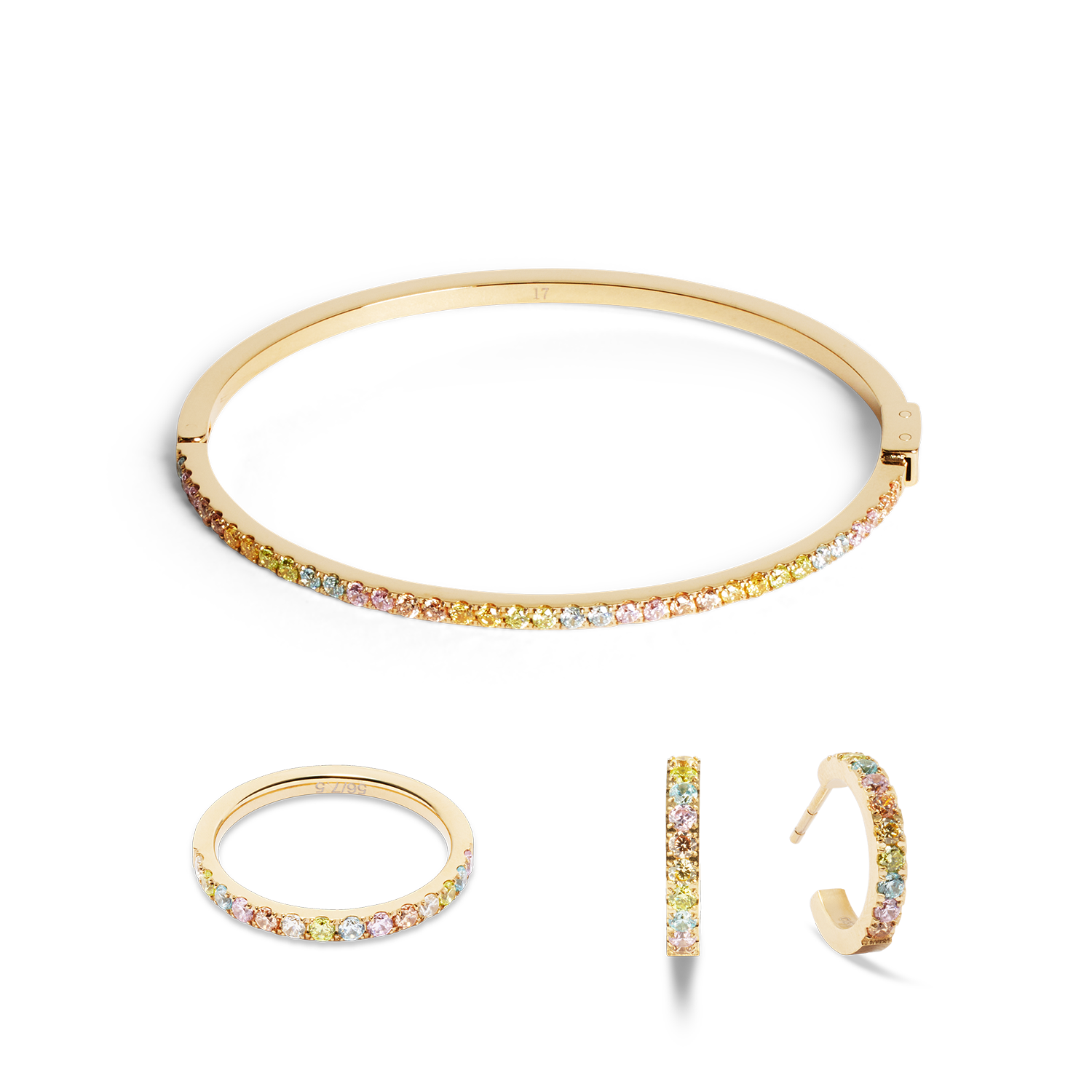 coeur-de-lion-eternal-love-ring-gold-multicolor-pastell-zirkonia-edelstahl image 3