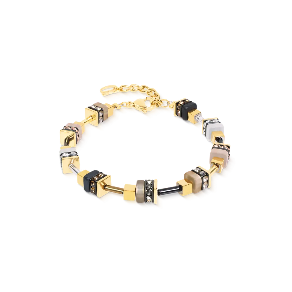 coeur-de-lion-armband-urban-nature-geocube-beige-gold-18-5-cm image 1