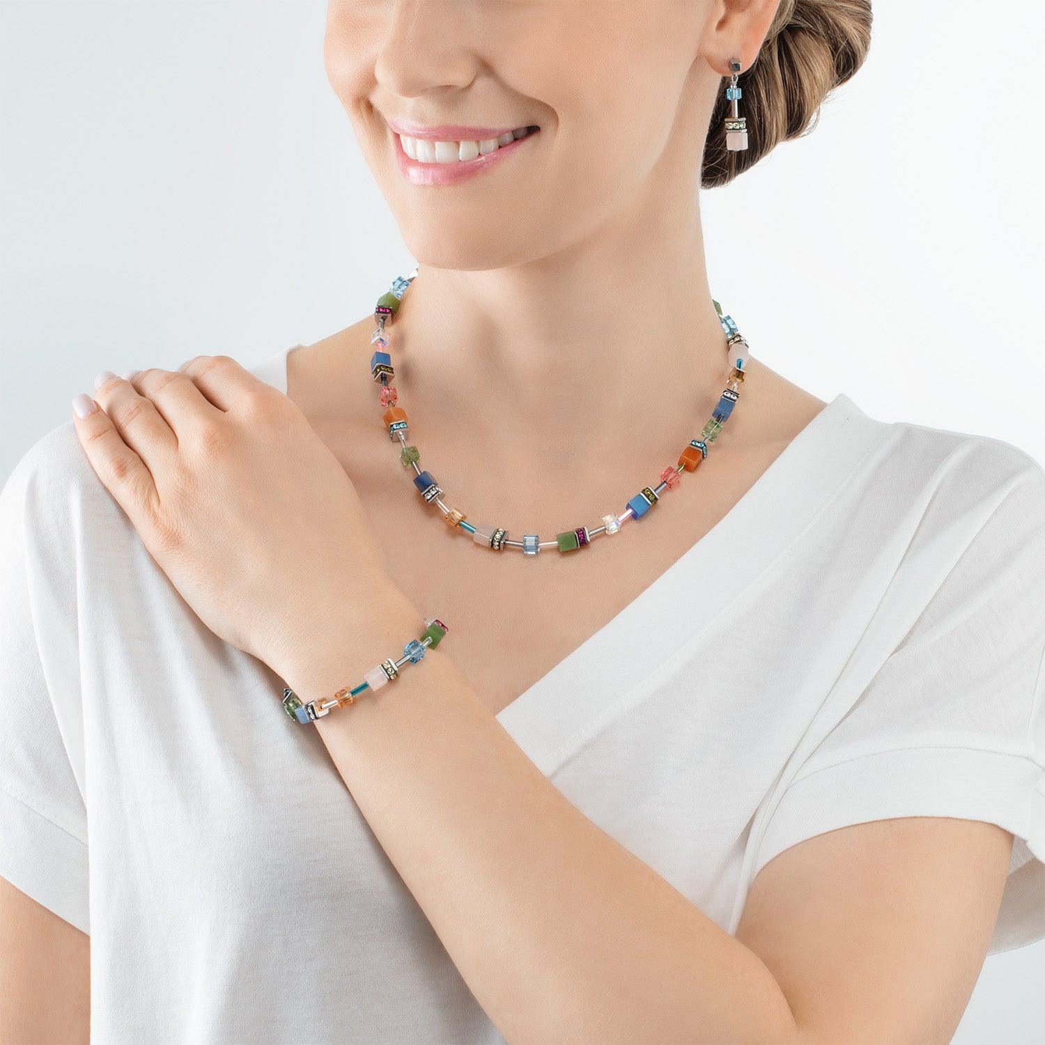 coeur-de-lion-geocube-iconic-precious-halskette-multicolour-boho image 4