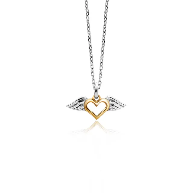 julie-julsen-kette-mit-anh-nger-heartwing-bicolor-silber-925 image 1