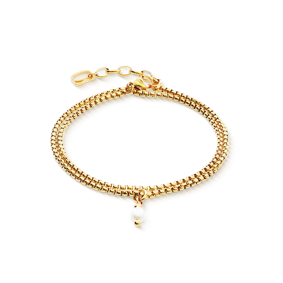 coeur-de-lion-serene-knot-chain-armband-gold-mit-s-wasserperle image 1