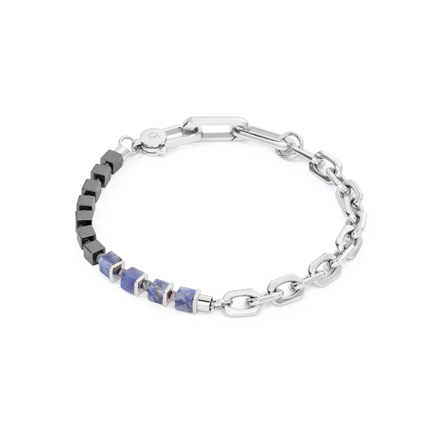 coeur-de-lion-fusion-unisex-armband-link-chain-blau-h-matit-sodalith-rohdiamant image 1
