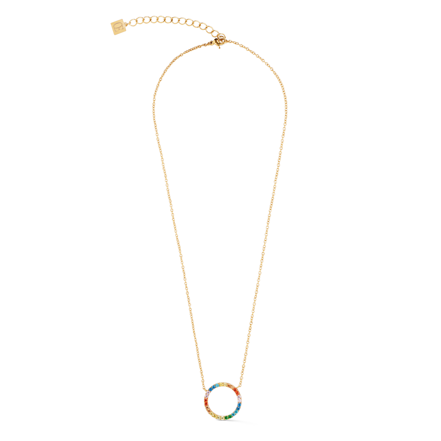 coeur-de-lion-sparkling-circle-halskette-gold-multicolor-zirkonia image 1