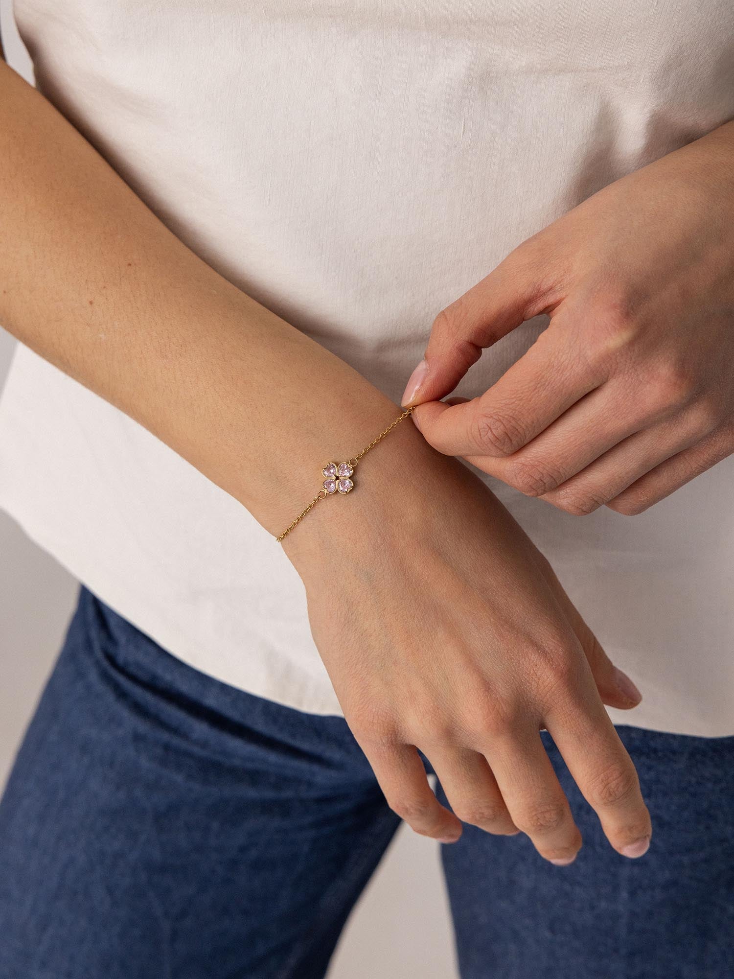 purelei-cuore-ros-armband-ankerkette-mit-herz-kleeblatt-anh-nger image 4