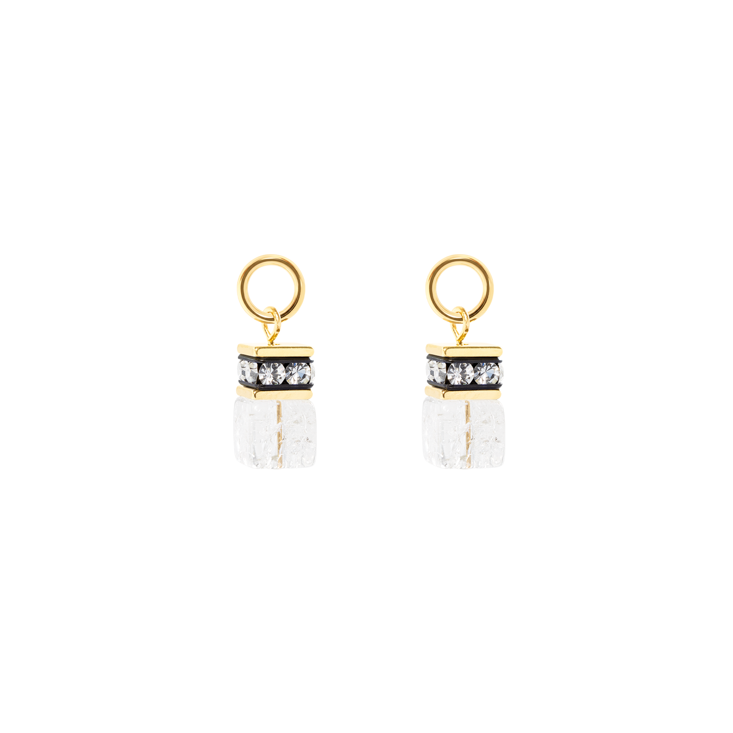 coeur-de-lion-ear-me-up-charm-geocube-gold-kristall image 1