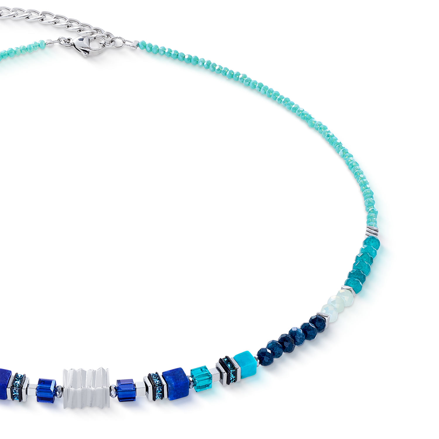 coeur-de-lion-halskette-wave-precious-flow-silber-teal-edelstein image 2