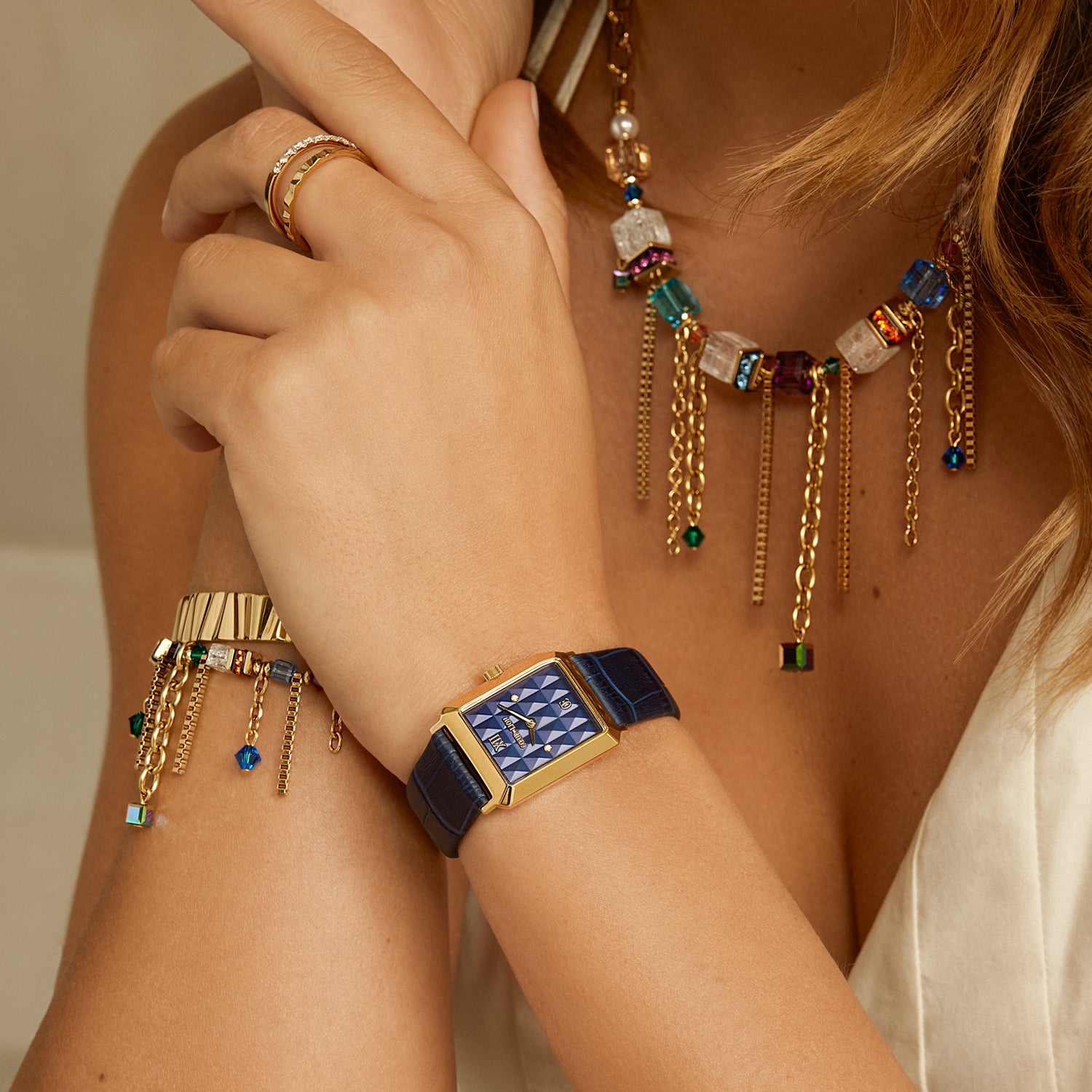coeur-de-lion-iconic-spikes-uhr-leder-midnight-blue-gold image 3