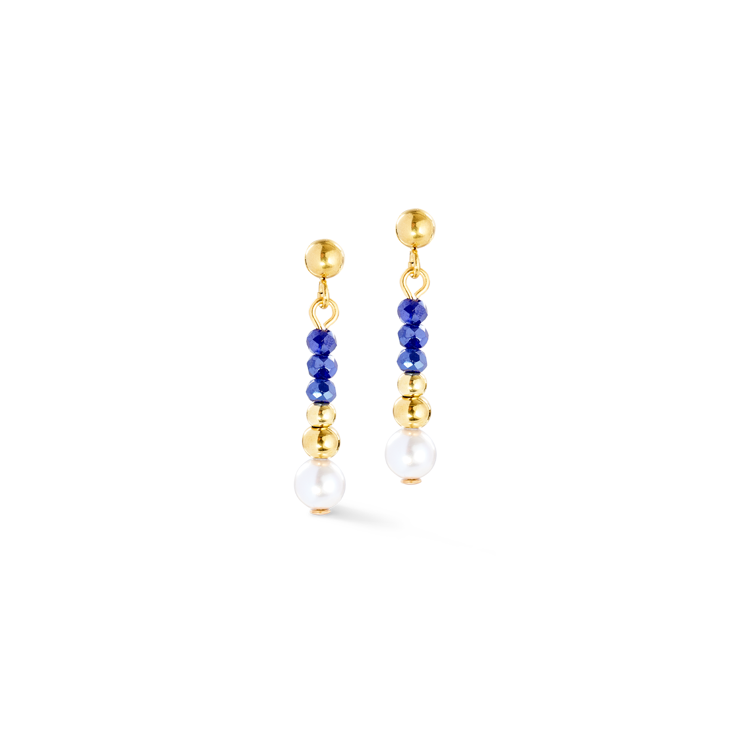 coeur-de-lion-pearl-line-ohrringe-gold-blau image 1