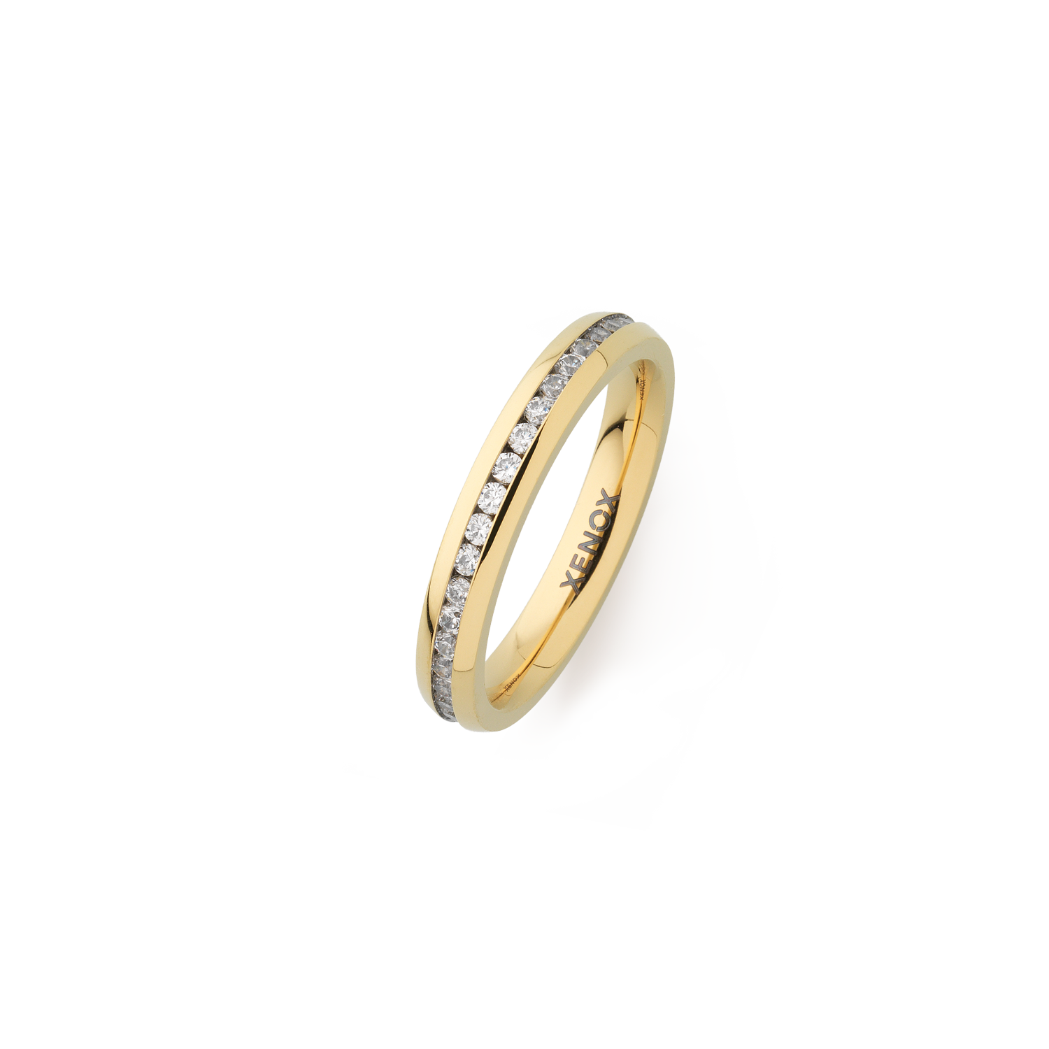 xenox-partnerring-x2303-edelstahl-gold-beschichtet-mit-zirkonia image 1
