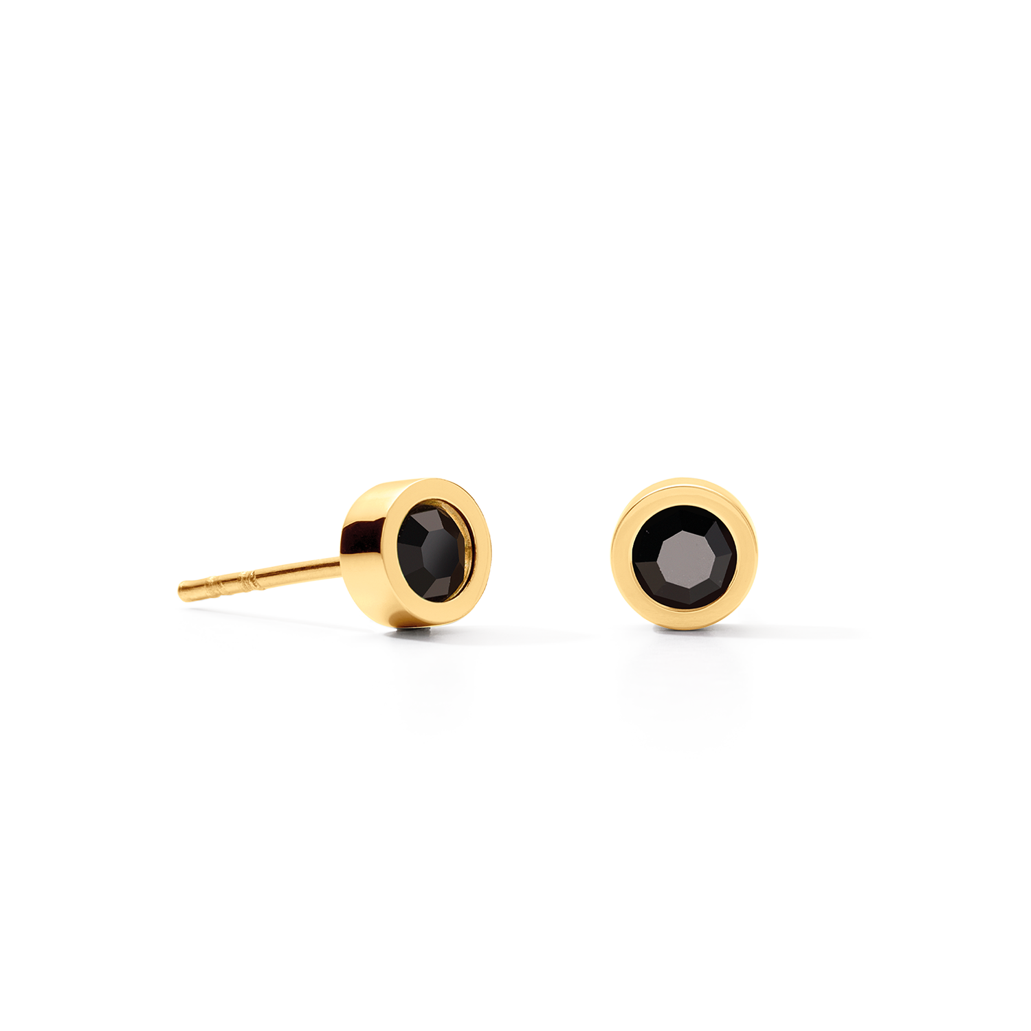 coeur-de-lion-iconic-collection-ohrstecker-sparkling-dots-gold-schwarz-0-5-cm image 1