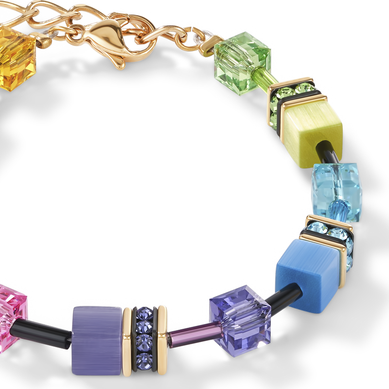 coeur-de-lion-geocube-armband-multicolor-rainbow-gold image 2