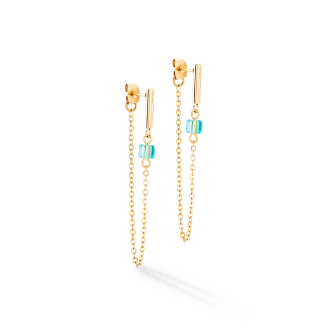coeur-de-lion-geocube-ohrringe-mini-cubes-chain-gold-multicolor image 1