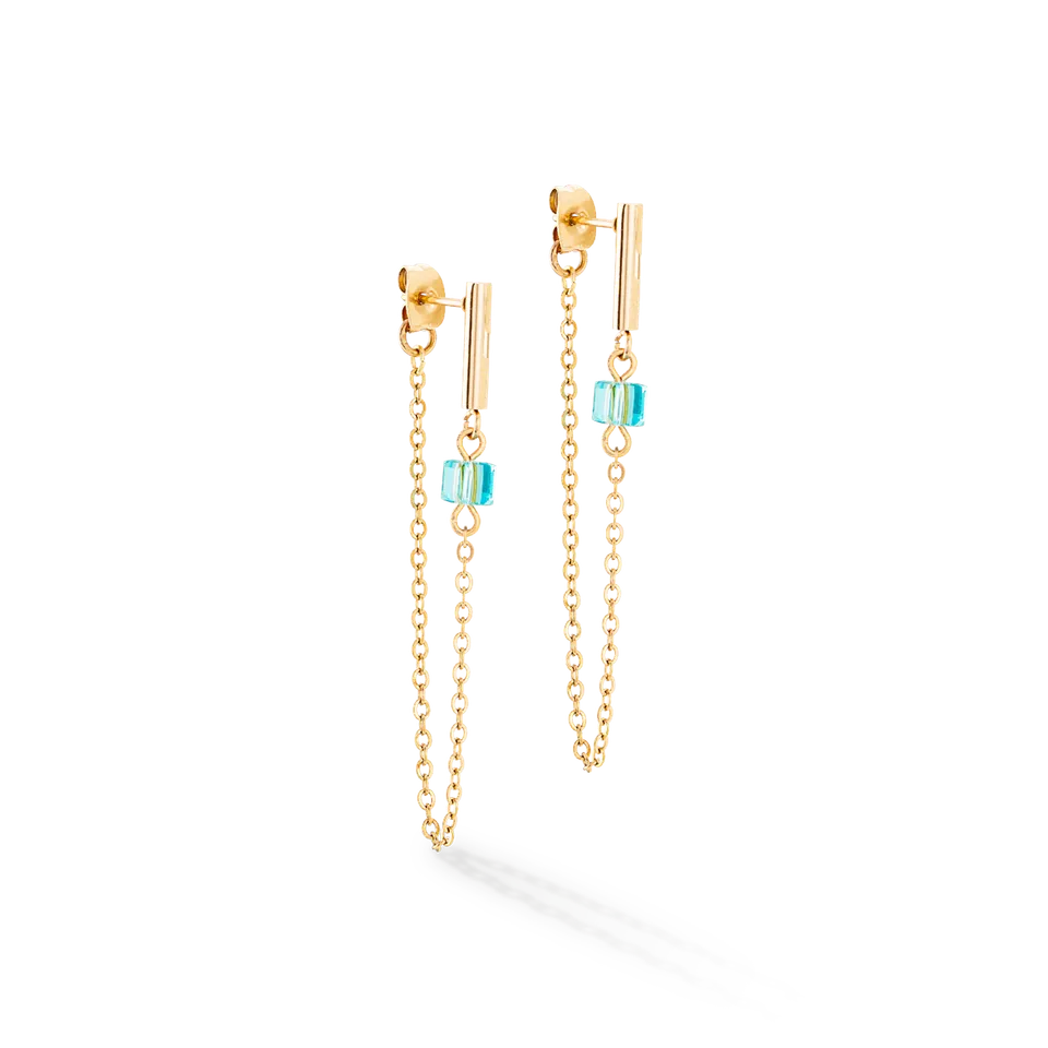 coeur-de-lion-geocube-ohrringe-mini-cubes-chain-gold-multicolor image 1