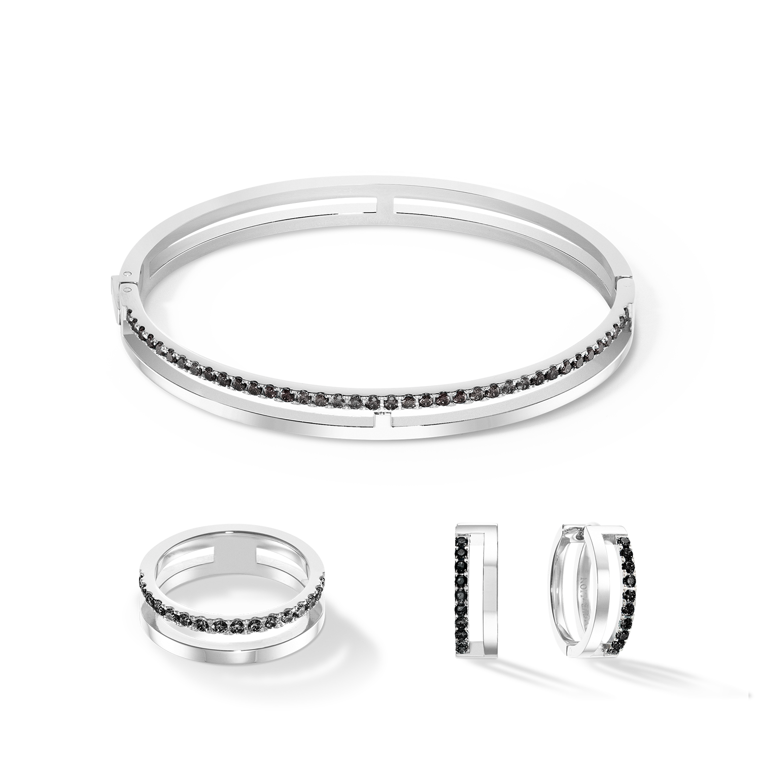 coeur-de-lion-eternal-unity-armreif-silber-schwarz image 3