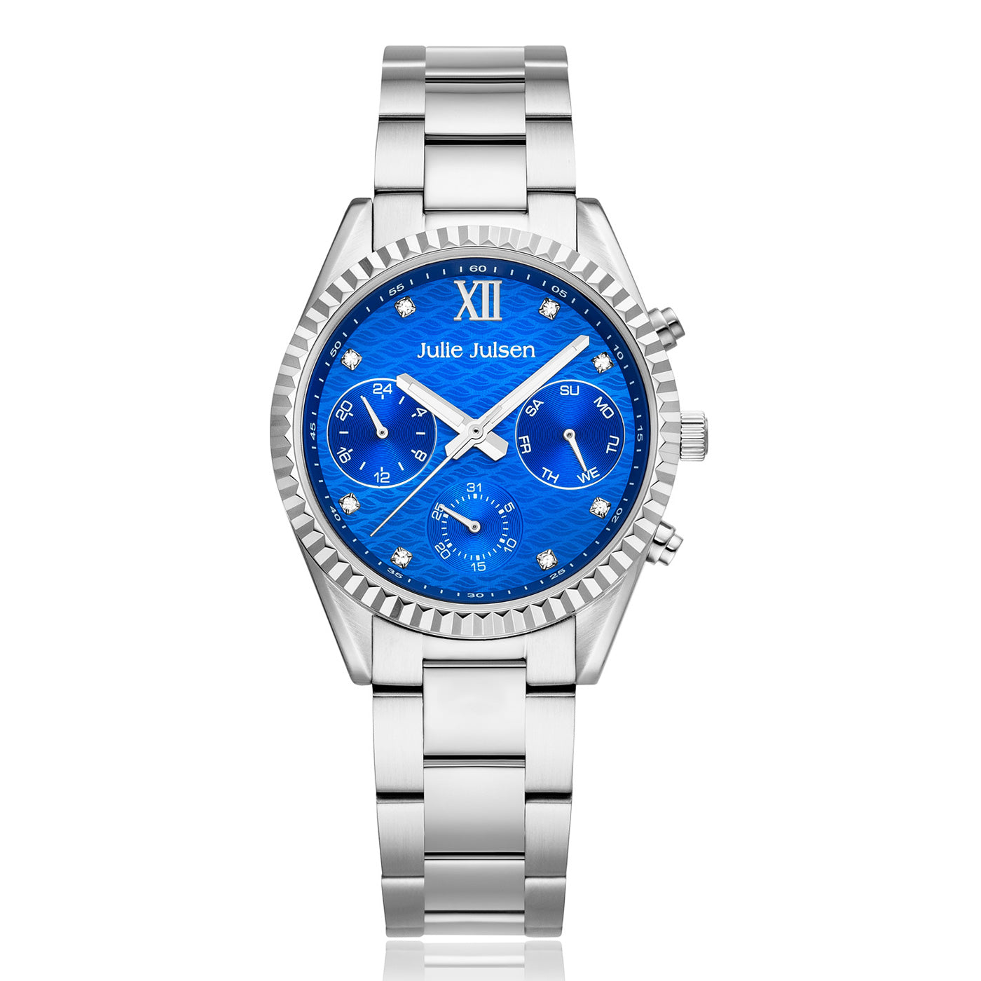 julie-julsen-sportiv-multifunktion-damenarmbanduhr-silber-edelstahl-36-mm-5-atm image 1
