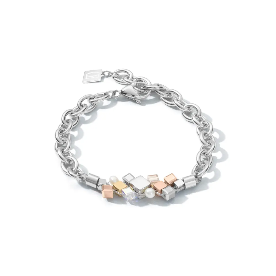 coeur-de-lion-geocube-cluster-armband-s-wasserperlen-chunky-chain-tricolor image 1