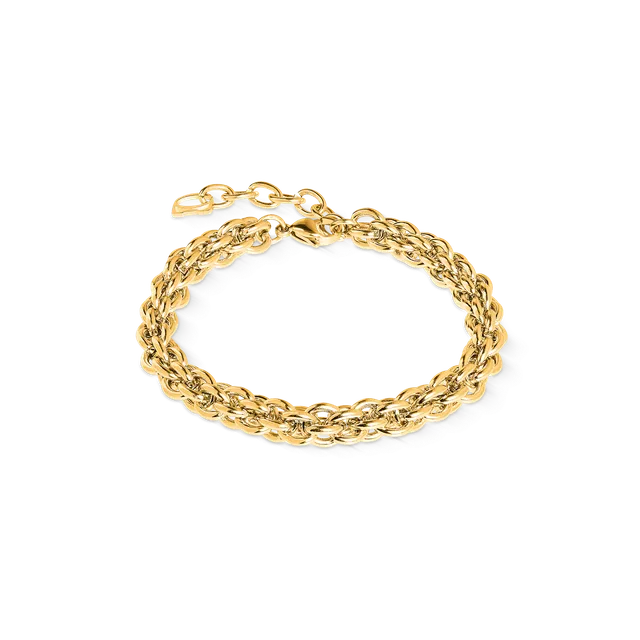 coeur-de-lion-mesh-chain-classic-armband-gold-edelstahl-rund-verlinkt image 1