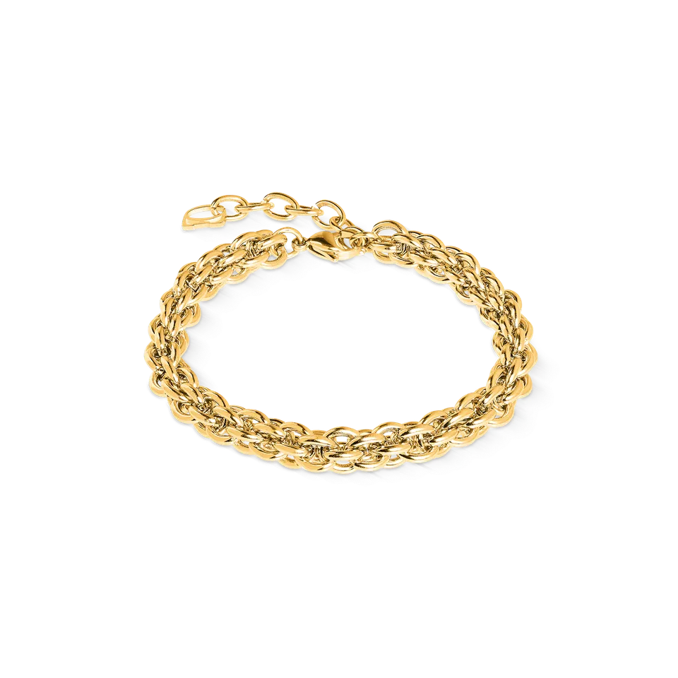 coeur-de-lion-mesh-chain-classic-armband-gold-edelstahl-rund-verlinkt image 1