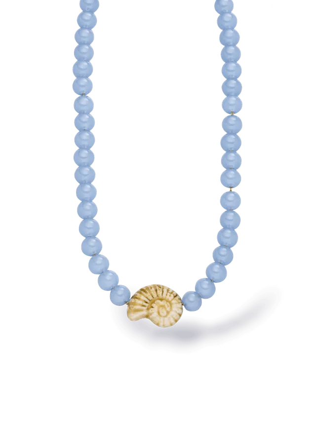 purelei-blue-lagoon-kette-glasperlen-mit-muschel-anh-nger image 1