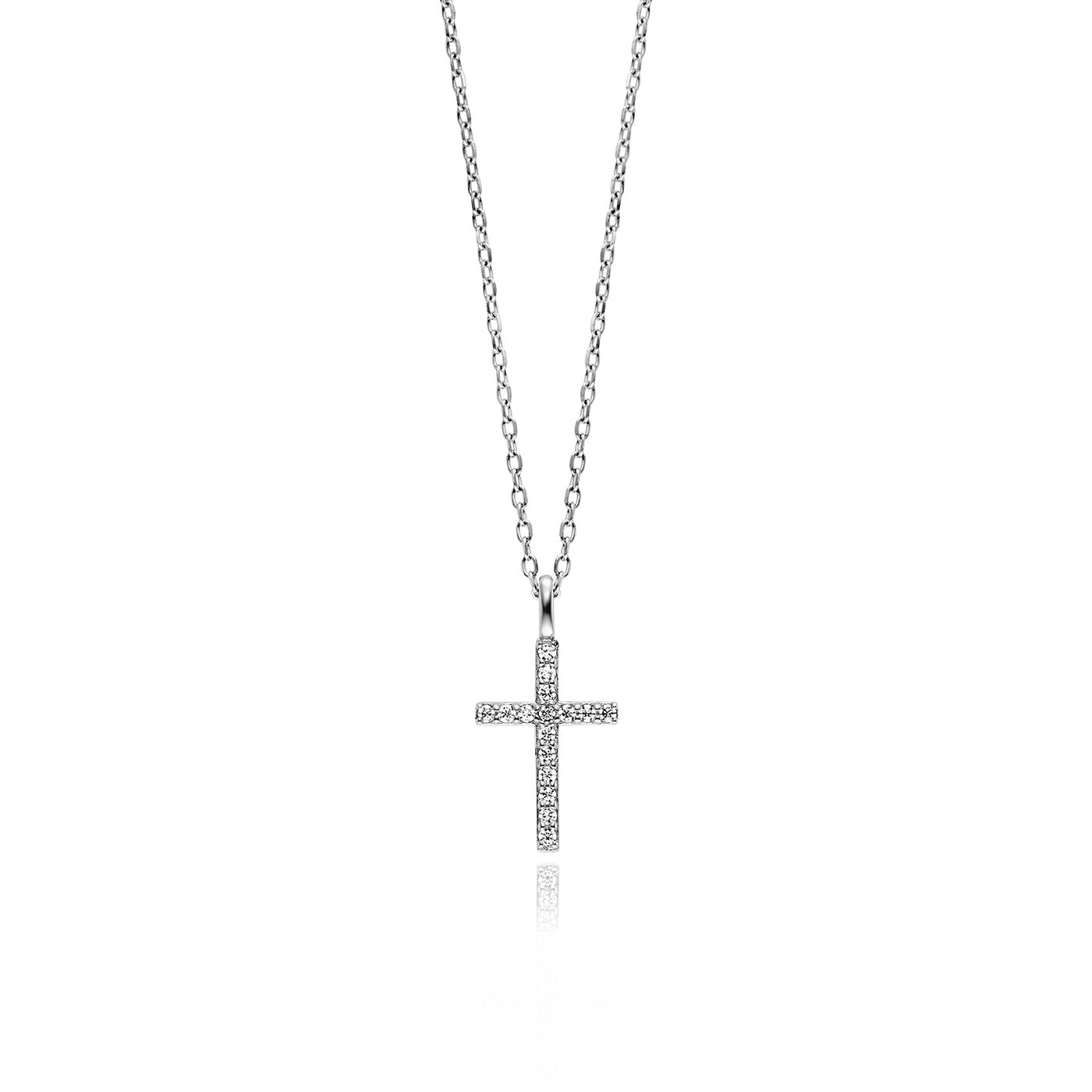 julie-julsen-kids-halskette-mit-anh-nger-sparkling-cross-silber-925-rhodiniert image 1