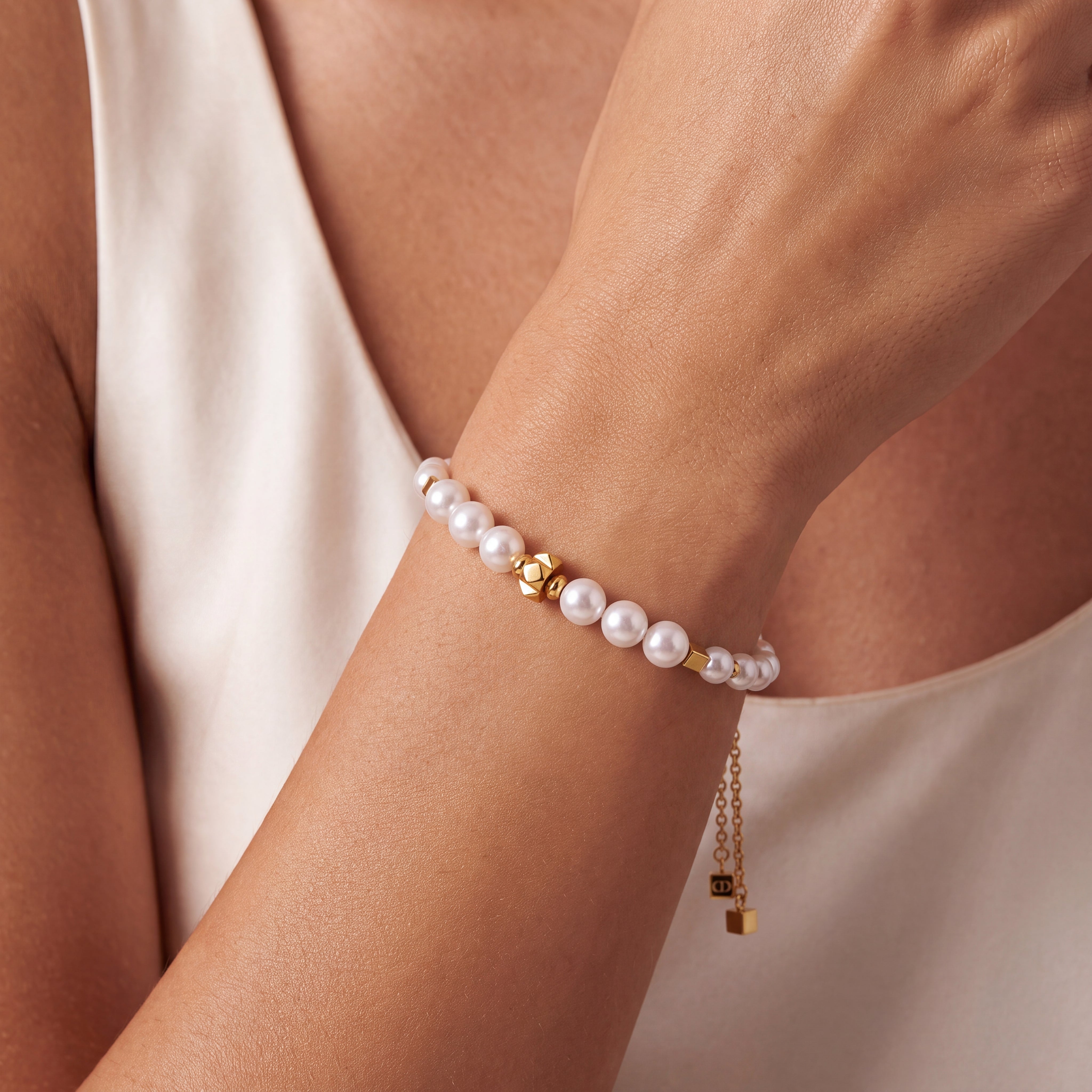 coeur-de-lion-armband-slider-pearl-spike-gold-14-bis-22-cm image 4