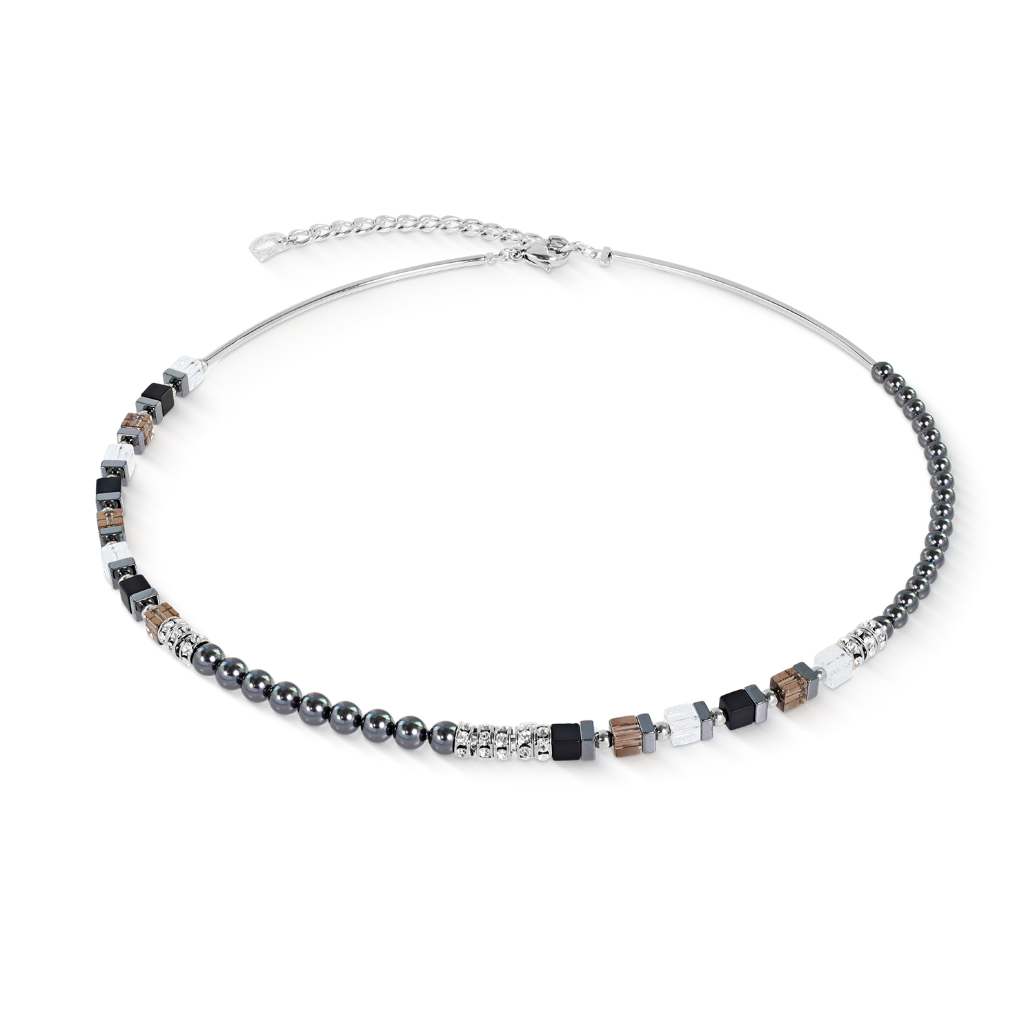 coeur-de-lion-halskette-precious-fusion-offset-grau-silber-42-cm-6-cm image 1