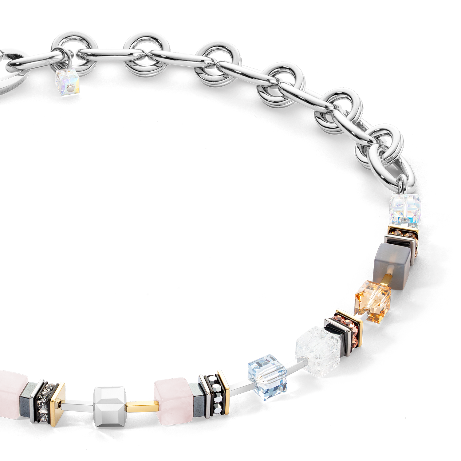 coeur-de-lion-halskette-chunky-cubes-chain-runway-exclusive-bicolor-geocube-45-5 image 2